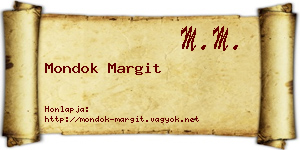 Mondok Margit névjegykártya